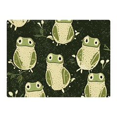 Frog Pattern Two Sides Premium Plush Fleece Blanket (mini) by Valentinaart