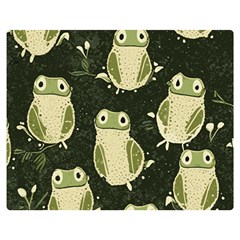 Frog Pattern Two Sides Premium Plush Fleece Blanket (medium) by Valentinaart