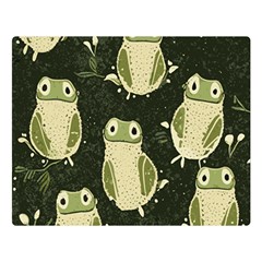 Frog Pattern Two Sides Premium Plush Fleece Blanket (large) by Valentinaart