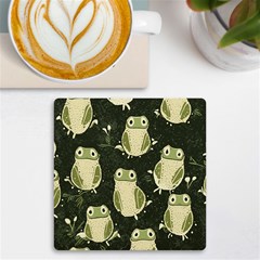 Frog Pattern Uv Print Square Tile Coaster  by Valentinaart