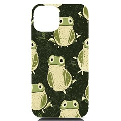 Frog Pattern Iphone 14 Black Uv Print Case by Valentinaart