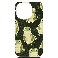 Frog Pattern Iphone 14 Pro Black Uv Print Case by Valentinaart