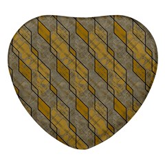 Background-batik Heart Glass Fridge Magnet (4 Pack)