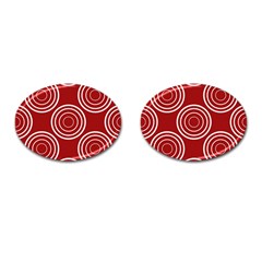 Background-red Cufflinks (oval) by nateshop