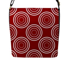 Background-red Flap Closure Messenger Bag (l) by nateshop