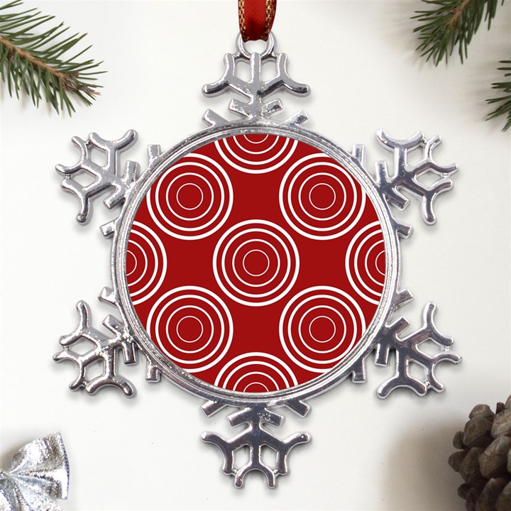 Background-red Metal Large Snowflake Ornament