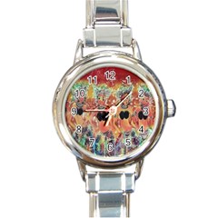 Indonesia-lukisan-picture Round Italian Charm Watch by nateshop