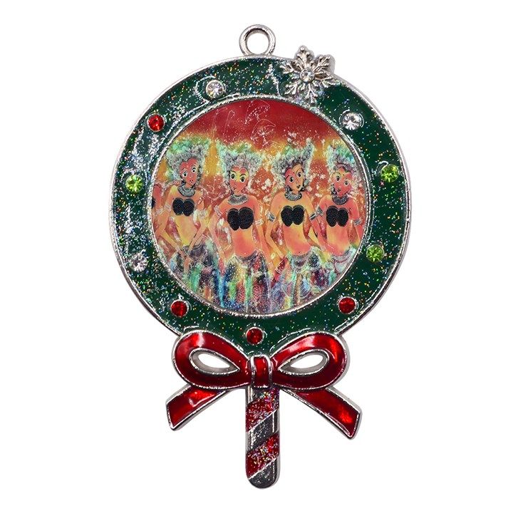 Indonesia-lukisan-picture Metal X Mas Lollipop with Crystal Ornament