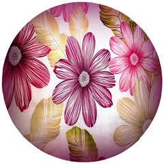 Print-roses Wooden Puzzle Round by nateshop