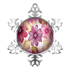 Print-roses Metal Small Snowflake Ornament