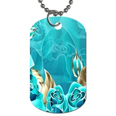 Crystal Butterfly, Floral, Flower, Girly, Gold, Golden, Pretty Dog Tag (two Sides)