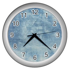 Denim,11 Wall Clock (silver) by nateshop