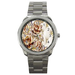 Butterfly Dreams, Bonito, Butterfly, Dream, Flower, Girly Sport Metal Watch by nateshop