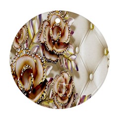 Butterfly Dreams, Bonito, Butterfly, Dream, Flower, Girly Round Ornament (two Sides) by nateshop