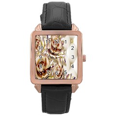 Butterfly Dreams, Bonito, Butterfly, Dream, Flower, Girly Rose Gold Leather Watch  by nateshop