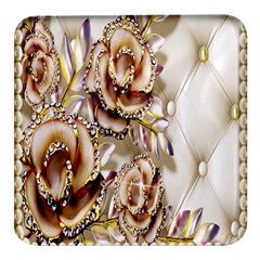 Butterfly Dreams, Bonito, Butterfly, Dream, Flower, Girly Square Glass Fridge Magnet (4 Pack) by nateshop