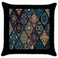 Flower Texture, Background, Colorful, Desenho, Throw Pillow Case (black) by nateshop