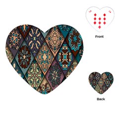 Flower Texture, Background, Colorful, Desenho, Playing Cards Single Design (heart) by nateshop