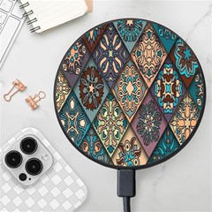 Flower Texture, Background, Colorful, Desenho, Wireless Fast Charger(black) by nateshop