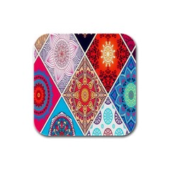 Mandala Pattern, Desenho, Designs, Glitter, Pattern Rubber Square Coaster (4 Pack) by nateshop