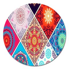 Mandala Pattern, Desenho, Designs, Glitter, Pattern Magnet 5  (round) by nateshop