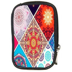 Mandala Pattern, Desenho, Designs, Glitter, Pattern Compact Camera Leather Case by nateshop