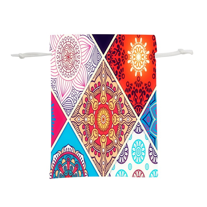 Mandala Pattern, Desenho, Designs, Glitter, Pattern Lightweight Drawstring Pouch (L)