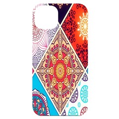 Mandala Pattern, Desenho, Designs, Glitter, Pattern Iphone 14 Plus Black Uv Print Case by nateshop