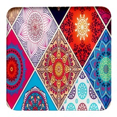 Mandala Pattern, Desenho, Designs, Glitter, Pattern Square Glass Fridge Magnet (4 Pack) by nateshop