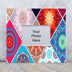 Mandala Pattern, Desenho, Designs, Glitter, Pattern White Wall Photo Frame 5  X 7 