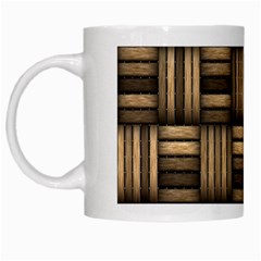 Brown Weaving Texture, Macro, Brown Wickerwork White Mug by nateshop