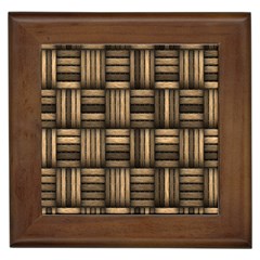 Brown Weaving Texture, Macro, Brown Wickerwork Framed Tile by nateshop