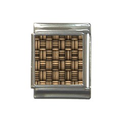 Brown Weaving Texture, Macro, Brown Wickerwork Italian Charm (13mm) by nateshop