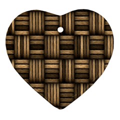 Brown Weaving Texture, Macro, Brown Wickerwork Ornament (heart)