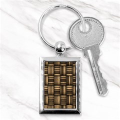 Brown Weaving Texture, Macro, Brown Wickerwork Key Chain (rectangle) by nateshop