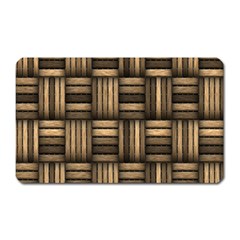 Brown Weaving Texture, Macro, Brown Wickerwork Magnet (rectangular) by nateshop