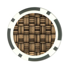 Brown Weaving Texture, Macro, Brown Wickerwork Poker Chip Card Guard by nateshop