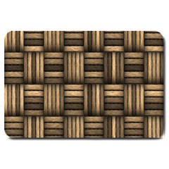 Brown Weaving Texture, Macro, Brown Wickerwork Large Doormat by nateshop