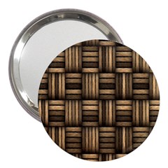 Brown Weaving Texture, Macro, Brown Wickerwork 3  Handbag Mirrors by nateshop