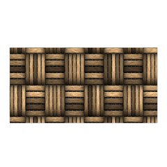 Brown Weaving Texture, Macro, Brown Wickerwork Satin Wrap 35  X 70  by nateshop