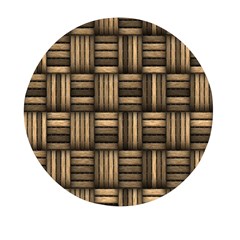 Brown Weaving Texture, Macro, Brown Wickerwork Mini Round Pill Box by nateshop