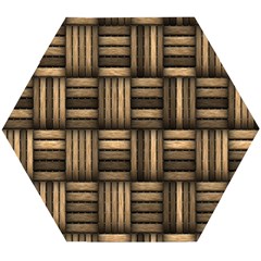 Brown Weaving Texture, Macro, Brown Wickerwork Wooden Puzzle Hexagon by nateshop