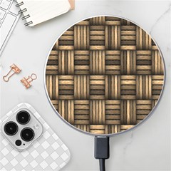 Brown Weaving Texture, Macro, Brown Wickerwork Wireless Fast Charger(white) by nateshop