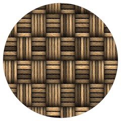 Brown Weaving Texture, Macro, Brown Wickerwork Round Trivet by nateshop