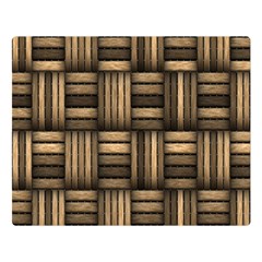 Brown Weaving Texture, Macro, Brown Wickerwork Premium Plush Fleece Blanket (large) by nateshop