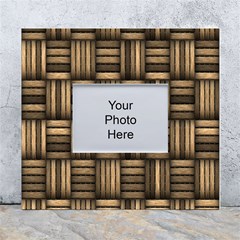 Brown Weaving Texture, Macro, Brown Wickerwork White Wall Photo Frame 5  X 7  by nateshop