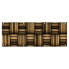 Brown Weaving Texture, Macro, Brown Wickerwork Banner And Sign 8  X 3  by nateshop