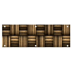 Brown Weaving Texture, Macro, Brown Wickerwork Banner And Sign 6  X 2  by nateshop