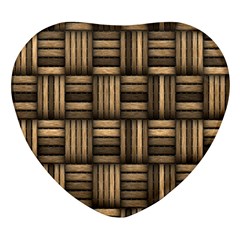 Brown Weaving Texture, Macro, Brown Wickerwork Heart Glass Fridge Magnet (4 Pack) by nateshop