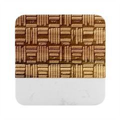 Brown Weaving Texture, Macro, Brown Wickerwork Marble Wood Coaster (square) by nateshop